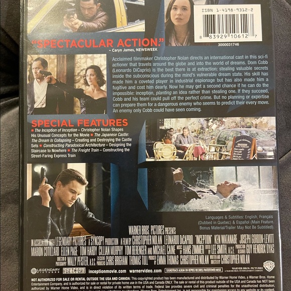 Inception DVD - Picture 2 of 3